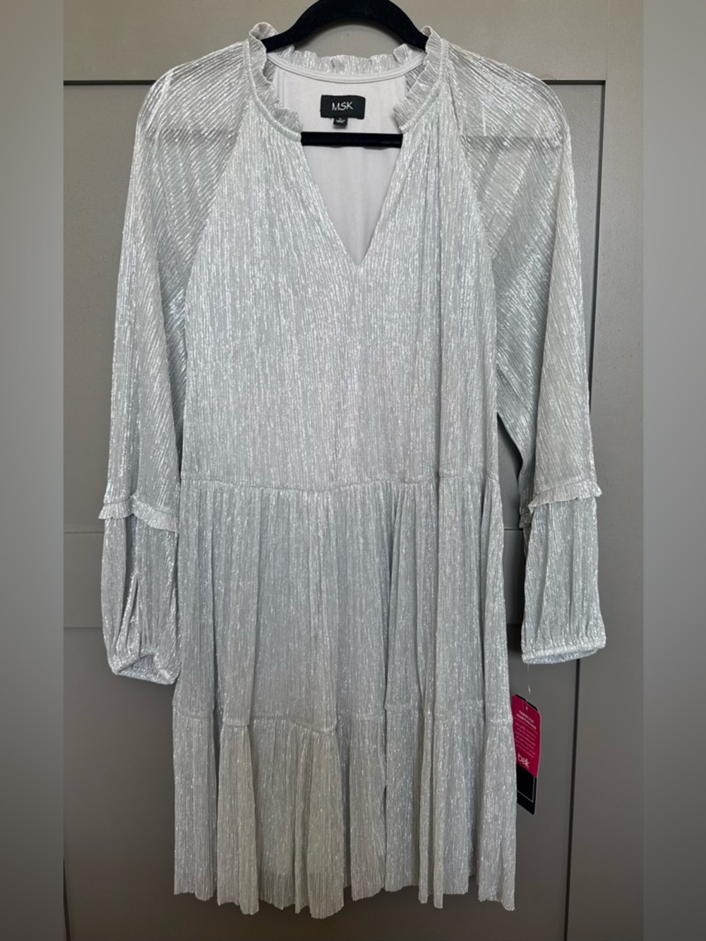 MSK Silver Shimmer Mini Dress